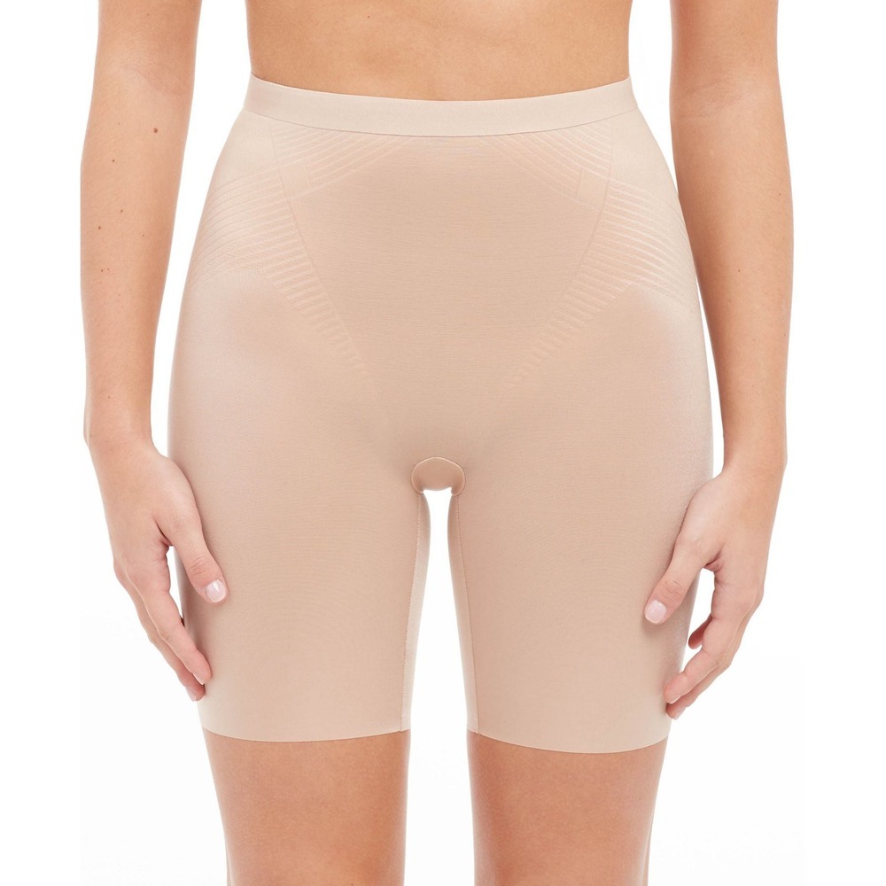Spanx Shapewear Womens Small Thinstincts 2.0 Girlshort Champagne Beige Shorts